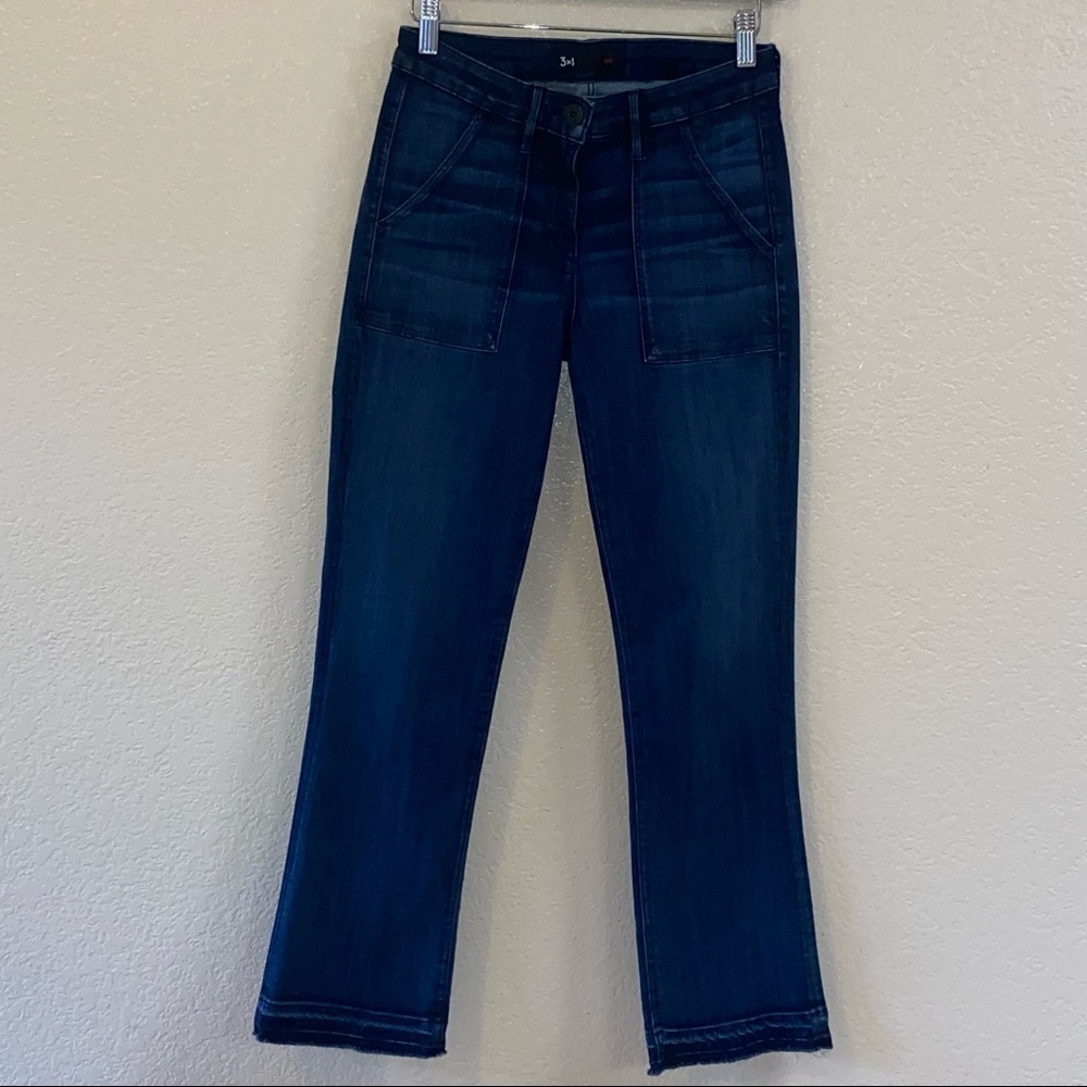 3x1 Nyc Gunner Mid-Rise Cropped Striaght Leg Jeans